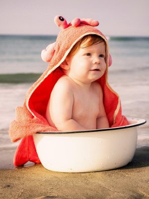 beach, baby, crab, nature, wash pot, summer, child, sea, vacation, ocean, happy, sand, water, toddler, boy, outdoor
